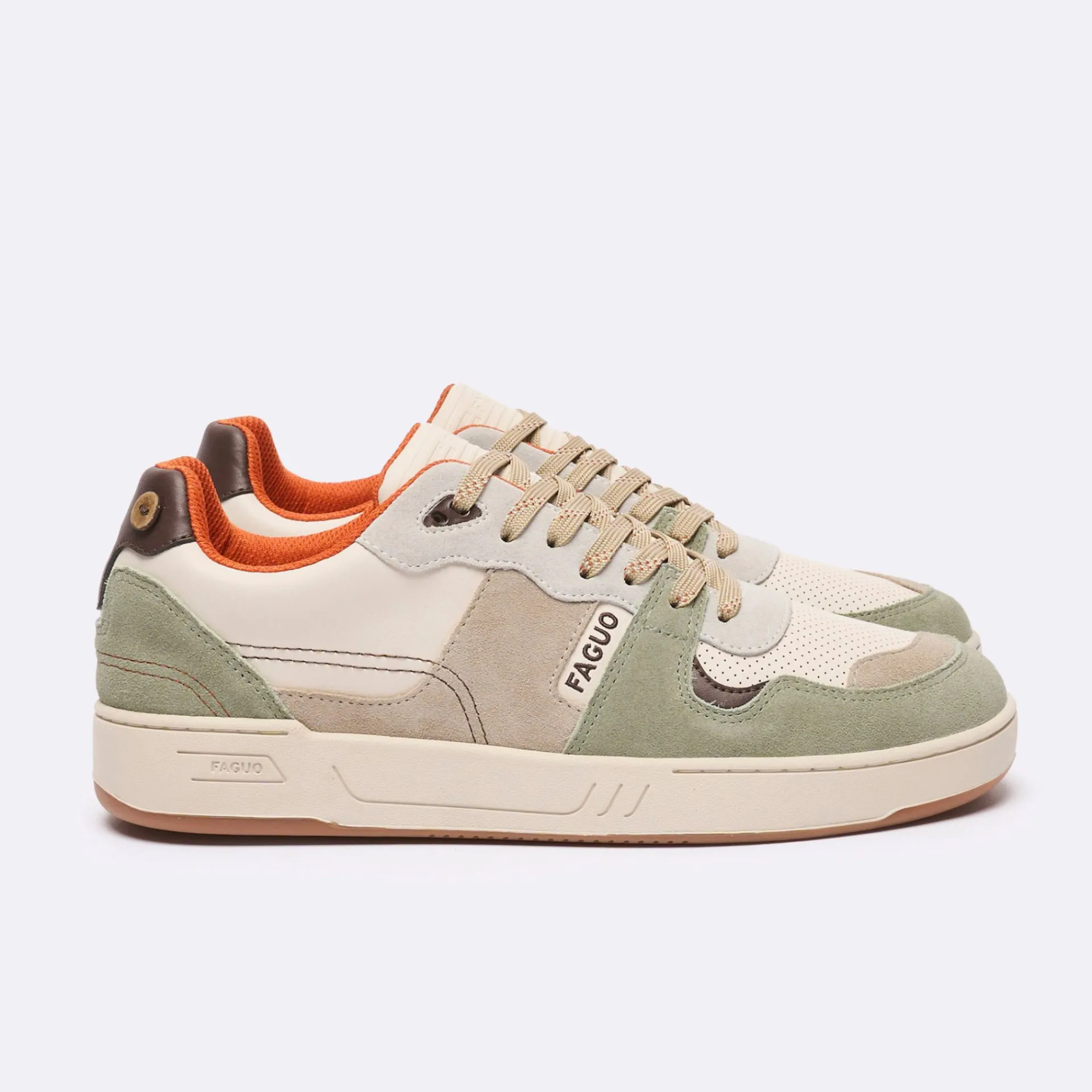 Outlet FAGUO Baskets basses beiges & kaki clair