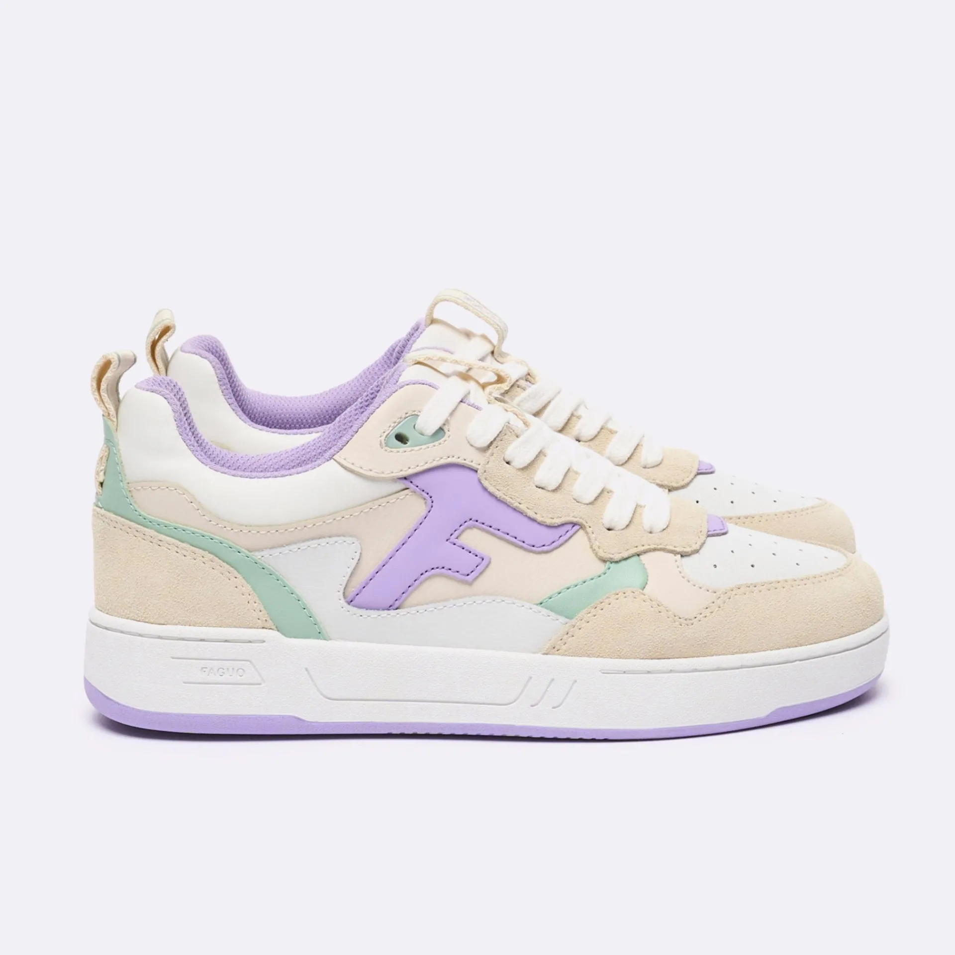 Best Sale FAGUO Baskets basses blanches & violet clair